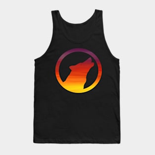 Howling Wolf In Sunset Colors Tank Top